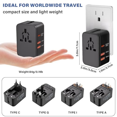 EFISH International Travel Plug Adapter,Fast Charging & Quick Charge — view 2