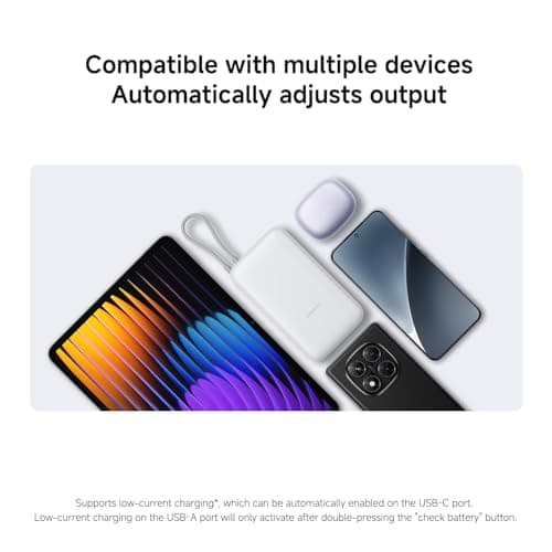 Xiaomi 22.5W Power Bank 20000mAh, Built-in Cable, Fast Charging, Grey — view 5