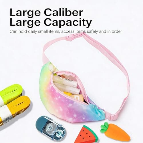Dzxin Kids Fanny Pack, Cute Gradient Kids Bum Bag Bumbag Waist Pack Hipsack Belt Bag Small Belt Bum Bag Crossbody Purse Waist Pouch for Toddler Girls Boys Running Hiking Travel Sports(Gradient) — view 5