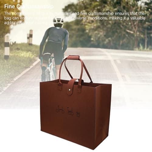Tissting Folding Bike Carry Bag for 16 Inch Bike - Portable & Lightweight Nonwoven Transport Case for Cycling Commuting Travel Shopping Train Security (16in) (Dark Brown) — view 4