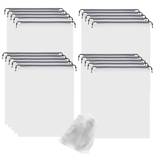 20Pack Shoe Bags for Travel,30 * 40CM Clear Drawstring Travel Shoe Bags for Packing, Waterproof Dustproof Portable Travel Shoe Storage Bag with Rope for Men and Women