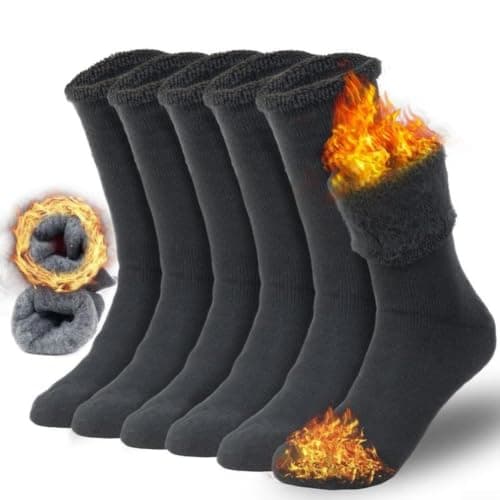 Women's Thermal Boot Socks 3 Pairs Warm Snow for trek Women's(black) — view 4