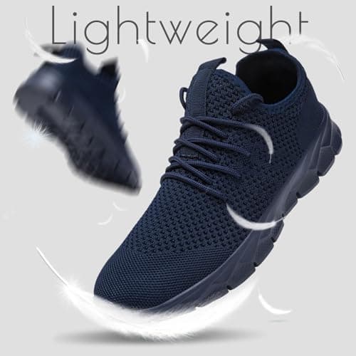 Oltyutc Mens Trainers Running Gym Sneakers Walking Shoes Dark Blue 10 UK — view 5