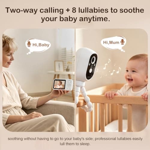 TimeFlys Video Baby Monitor, Both Units Rechargeable, Outdoor Use For Camping, Car Camera Usage, Camera 40-hour Battery, Night Vision, 2-Way Audio, Lullabies, No WiFi Required, Model Z280L,2.8" Screen — view 5