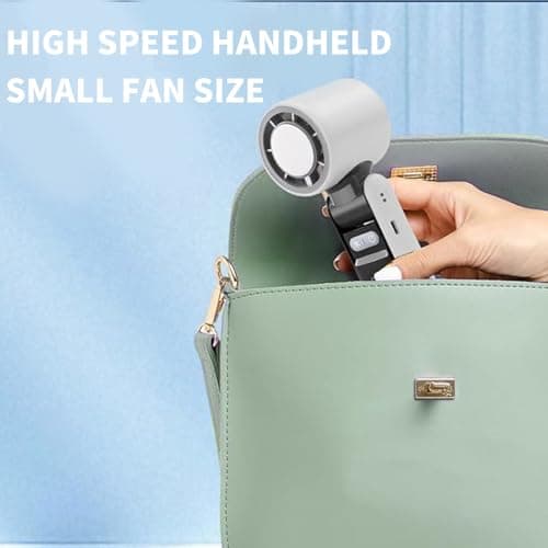 Portable Handheld Turbo Fan with Ice Cooler, Foldable Mini USB Fan with LED Display, 100-Speed Cooling Fans for Travel, Office, Camping, Home Use, Powerful Rechargeable Fans for Men & Women (White) — view 6