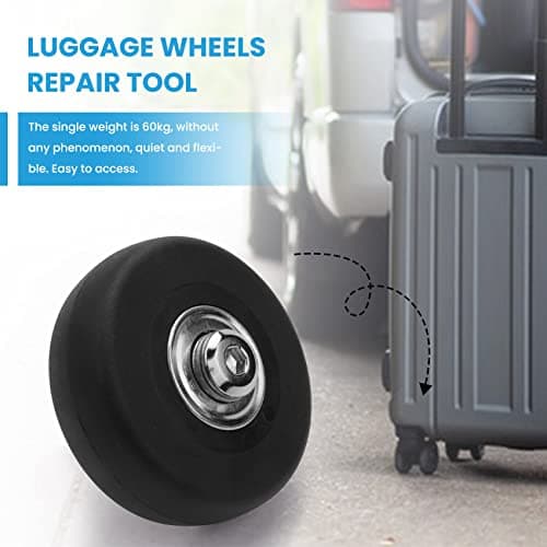 Tagtight Suitcase 50 x 15 mm Replacement Wheels for Suitcase Replacement Wheels, Universal Luggage Suitcase Replacement Wheels, Rubber Swivel Castors Suitcase Wheels Replacement Wheels for Luggage — view 3
