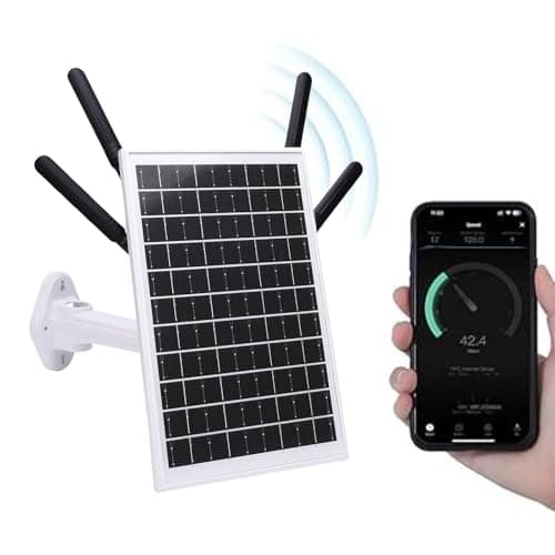 Mumusuki Solar Powered 4G LTE Modem Router, 7 Days Solar Power IP66 Water Proof, WiFi Extender and Modem 300Mbps 18000mAh Battery 150M Range for Outdoor Camping RV (White Antennae) — view 4