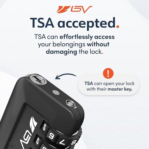 BV TSA Accepted Luggage Travel Lock, Set-Your-Own Combination Lock for School Gym Locker, Luggage Suitcase Baggage Locks, Filing Cabinets, Toolbox, Case (Black, 2 Pack) — view 2
