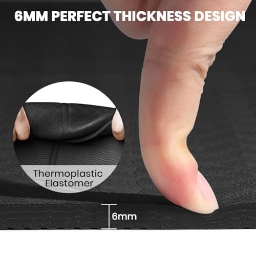 Good Nite Foldable Yoga Mat Non Slip Portable Fitness Mat Foldable Light Gym Mat Pilates Sport Travel Exercise Mat for Women Men 183 x 61 x 0.6 cm（Black） — view 5