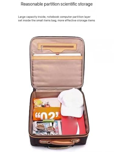 Travel Suitcase Set,Luggage Case Suitcase Professional Travel Trolley Case Set Boarding Box,with Mobile Caster,for Business Men (Brown 18in) — view 2