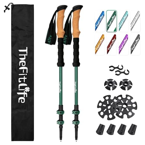 TheFitLife Durable 7075 Aluminum Trekking Poles, Walking Sticks For Hiking