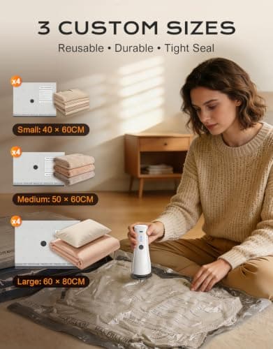 CIRYCASE Vacuum Storage Bags with Wireless Electric Air Pump for Travel — view 3