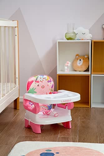 LADIDA Baby Booster Seat and High Chair, Easy to Fold and Transport, Adorable Pink Unicorn Design — view 4
