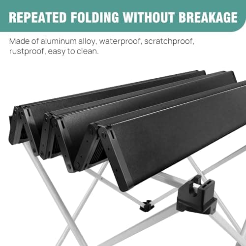 Small Folding Camping Table Portable Picnic Foldable Dining Table, Lightweight Aluminium Rollup Outdoor Table, Compact Collapsible Coffee Side Table, for Beach, Hiking, Fishing, 40x34.5x31.5 cm — view 5