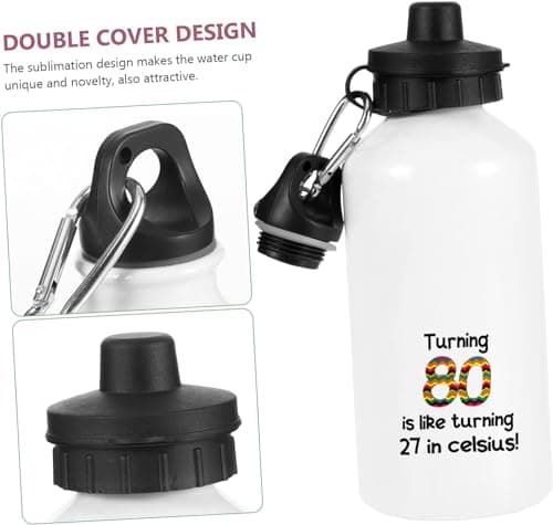 Giftme Turning 80 is Like Turning 27 in Celsius, Humorous 80Th Birthday Water Bottle, Aluminium 500 ml Water Bottle sports bottle. — view 4