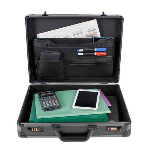 AR BRAND EST. 2021 Aluminium Briefcase Business Office Travel Work Laptop Attaché Bag (Black) — view 3