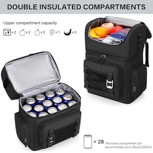 Youngoa Insulated Cooler Backpack, 26L Large Double-Layer Cool Bag Rucksack — view 4
