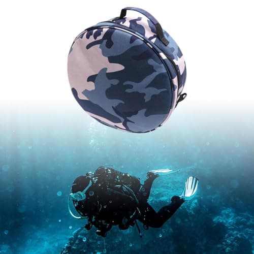 Easnea Nylon Scuba Regulator Bag Portable Diving Travel Bags Protective Gear Carry Handbag Diving Snorkel Gear Bags Dive Bag for Scuba or Snorkeling with Adjustable Shoulder Strap (SkyBlue Camo) — view 3