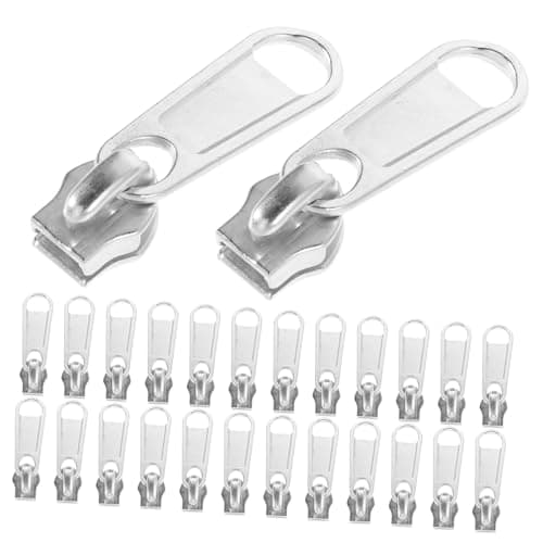 Universal Zipper Sliders 50pcs Aluminium Alloy Silver Replacement Kit