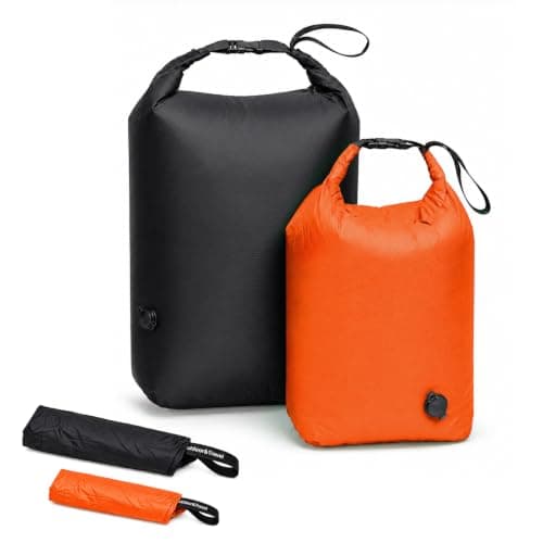 Travel Laundry Bags 2-Pack (L+M), Pump-Free Dirty Clothes Compression Bags