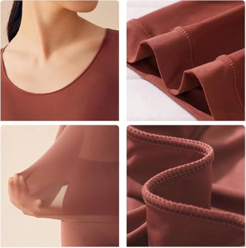 Ultra-thin Seamless Thermal Underwear for Women Winter Base Layer Set (L(40-60kg),Purple) — view 3