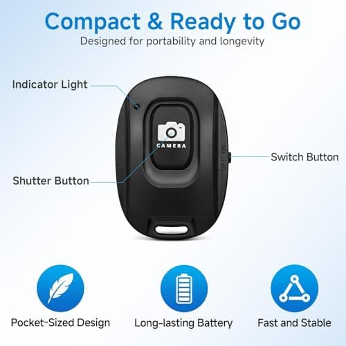 2 Pack Bluetooth Camera Remote Shutter Selfie Stick Shutter, Bluetooth 5.2 — view 6