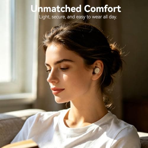 TOZO T10 2026 Wireless Earbuds Bluetooth 5.3 Headphones, App Customize EQ, Ergonomic Design, 55H Playtime, Wireless Charging Case, IPX8 Waterproof Powerful Sound in-Ear Headset Khaki — view 4