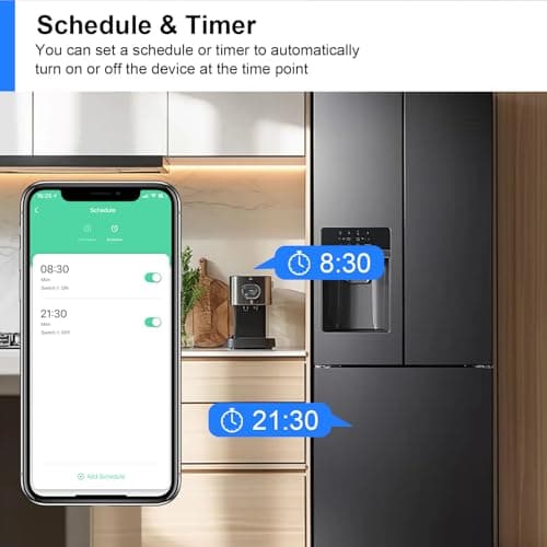 ANTELA Smart Plug with Energy Monitoring, 2,4GHz WiFi Plug with Timer Function, Alexa Voice Control, Smart Life APP Wireless Remote Control, Compatible with Alexa and Google Home, 13A, 4PCS — view 3