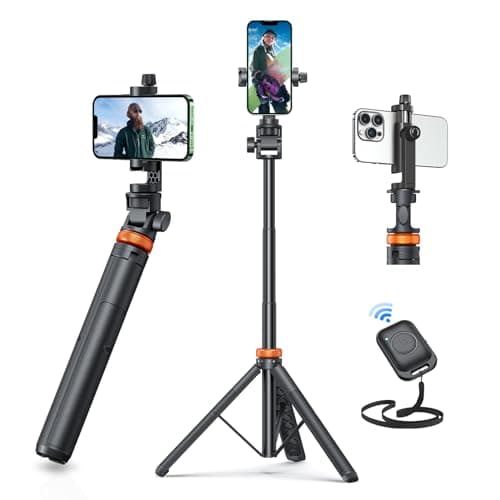 Eucos 62" Phone Tripod - Solidest Tripod for iPhone with Remote