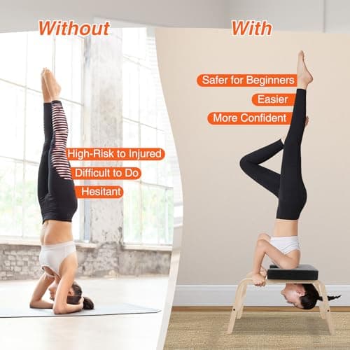 REDCAMP Yoga Headstand Bench with Wood Frame and PU Pads, 330 lb Capacity — view 2