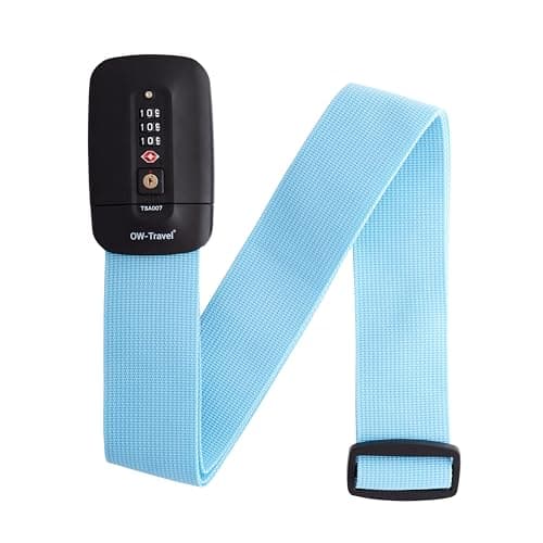 OW-Travel Lockable Luggage Straps for Suitcases with TSA Lock, Blue