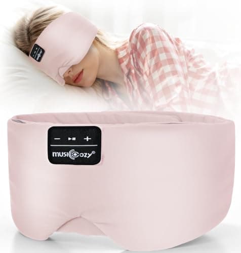 MUSICOZY Sleep Mask Headphones 100% Blackout Ice Silk Sleep Headphones