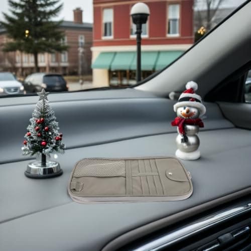 2pcs Car Sun Visor Organizer PU Leather Multi Compartment Storage Bag — view 6