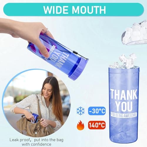 14 Pack Reusable Thank You Water Bottles, 430 ml Plastic Drinking Cups — view 3