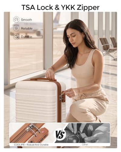 COOLIFE 55×35×20 Cabin Suitcase + 40x30x20cm Ryanair Cabin Bag EasyJet Set — view 4