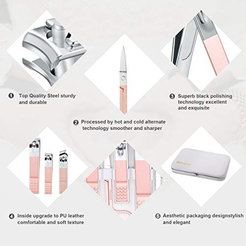 Manicure Set 10pcs Professional Nail Clippers Kit, White — view 5