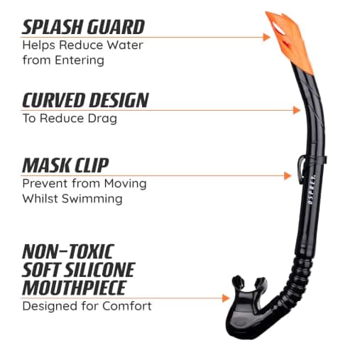 Osprey Adult Snorkel Set with Tempered Glass Mask & Silicone Snorkel — view 5