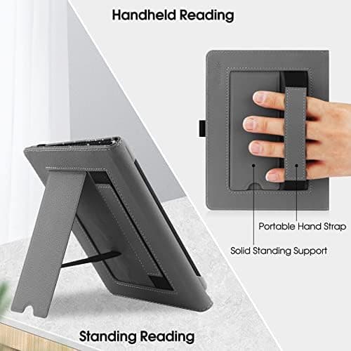 HGWALP Universal Case for 6" eReaders, Folio Leather Stand Cover with Handstrap Compatible with All 6 inch Kindle Paperwhite/Kobo/Tolino/Pocketook/Sony E-Book Reader-Constellation — view 3