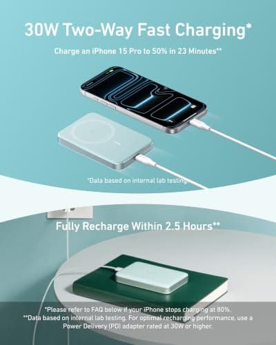 Anker MagGo Power Bank, 10,000mAh Qi2-Certified 15W Portable Charger — view 6
