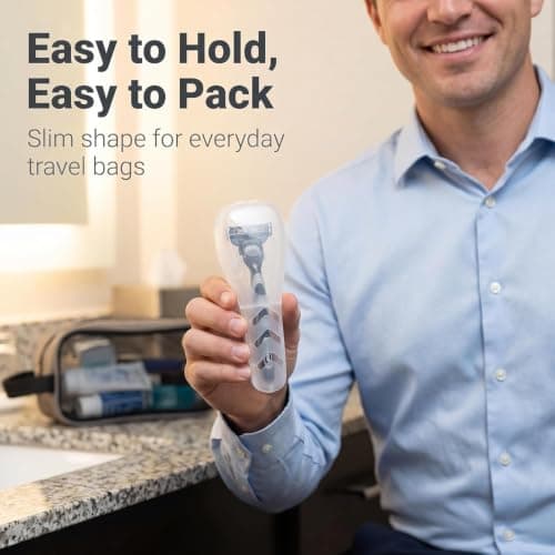 2Pcs Clear Portable Travel Men Manual Razor Protector Plastic Box Cover Container Storage Shaver Holder Protector Case Organizer, Compact Ttravel Razor Protector Men's Electric Shaver Accessories — view 6