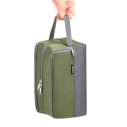 Yeiotsy Boys Toiletry Bag, Kids Travel Wash Bag, Compact Water-Resistant Organiser with Mesh Pockets for Gym, Camping, Hiking (Army Green) — view 4