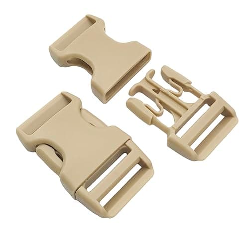 4PCS Plastic Buckle Clips 25mm Quick Side Release Buckles Khaki 1 Inch — view 5