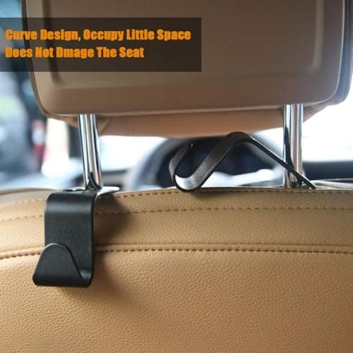 URAQT Auto Hooks, 6 Pack Car Storage Hooks Back Seat Headrest Hanger, Universal Car Handbag Hooks, Multifunctional Heavy Duty Storage Hooks for Auto Backseat — view 5