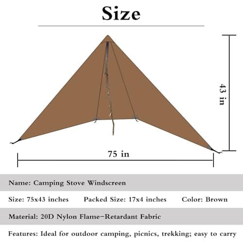 HipierFx Lightweight Camping Stove Windscreen Portable 20D Nylon Flame-retardant Outdoor Windshield Shelter — view 2