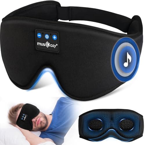 MUSICOZY Sleep Mask Headphones 100% Blackout 3D Sleep Headphones