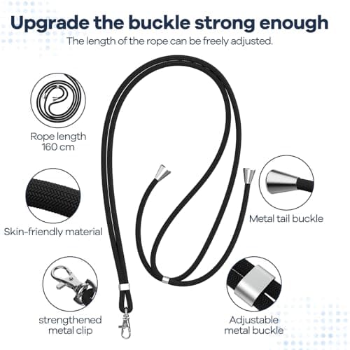 caslord Phone Lanyard with 2 Transparent Durable Patches — view 3