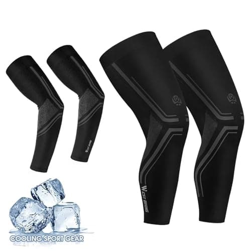 ADRLOPFE Compression Socks Sports Compression Leg Sleeves Men Women Winter Fleece Warmers Cycling Running Basketball Leggings(L,Summer Set) — view 2