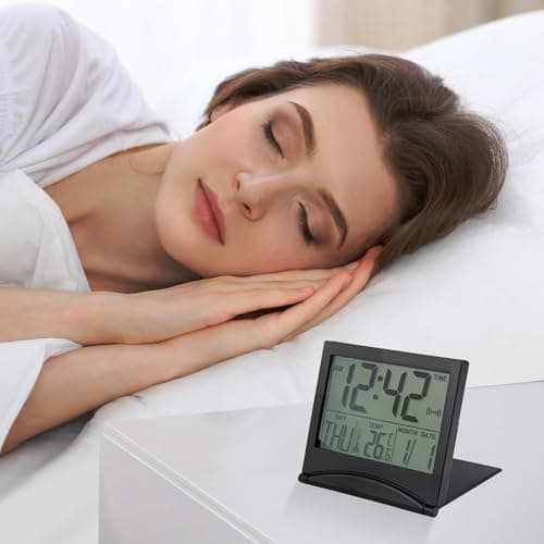 Digital Travel Alarm Clock with LCD Display Foldable Creative Compact Clock — view 5