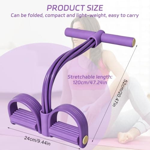 6-Tube Pedal Resistance Band, Multifunction Tension Rope for Women Home Use — view 6