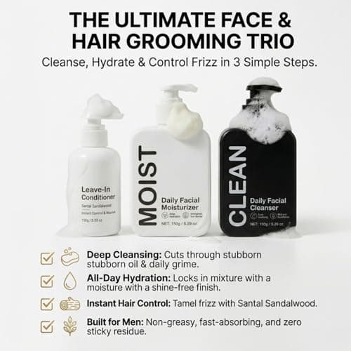 3PCS Skin Care Set for Men,Mens Gift Set,Hydrating Face Cream — view 2